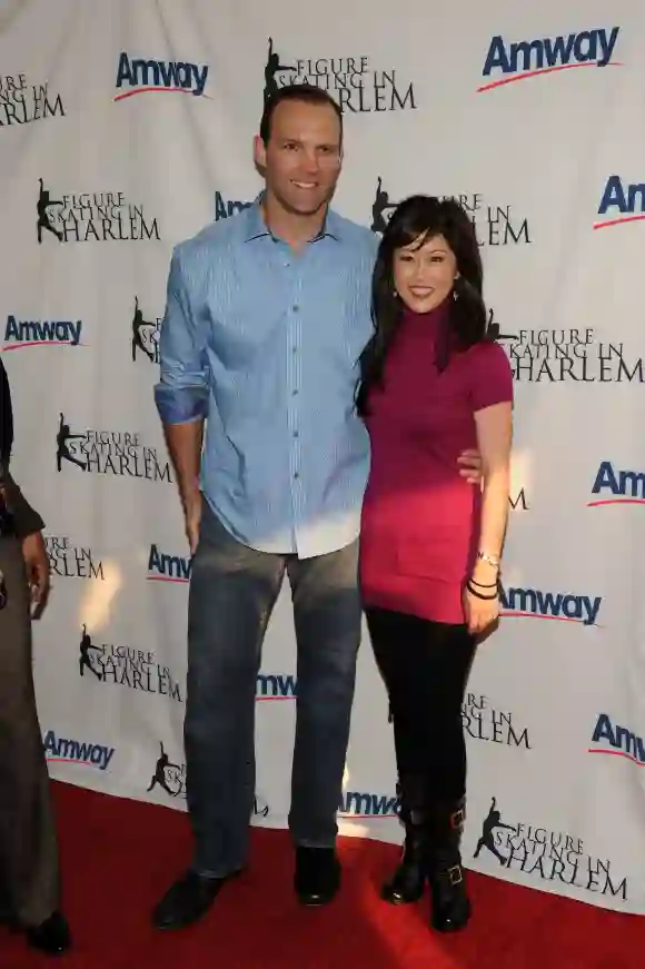 Kristi Yamaguchi and hockey player Bret Hedican attend the Figure Skating in Harlem's 2010 Skating with the Stars benefit gala in Central Park on April 5, 2010