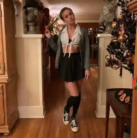 Brie Larson dressed up as Britney Spears for Halloween 2019
