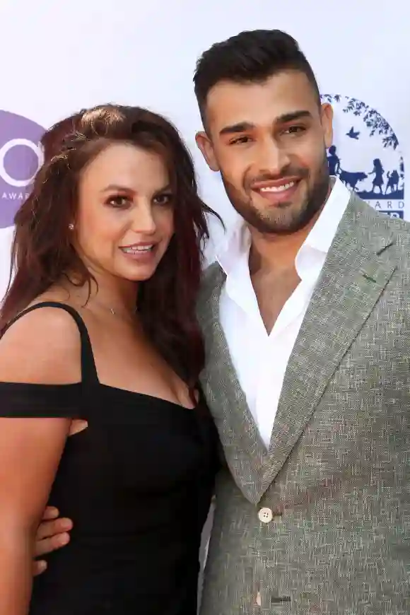 Britney Spears and Sam Asghari at the 2019 Daytime Beauty Awards on September 20, 2019 in Los Angeles, California.