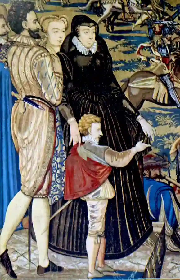 Tapiz de Catalina de Medici y su esposo Enrique II