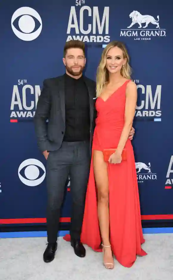 Chris Lane and Lauren Bushnell at the 54th Academy of Country Music Awards