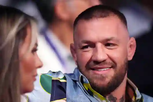 Anthony Joshua v Daniel Dubois - IBF Heavyweight Title Fight - Wembley Stadium Conor McGregor and Dee Devlin in the stan