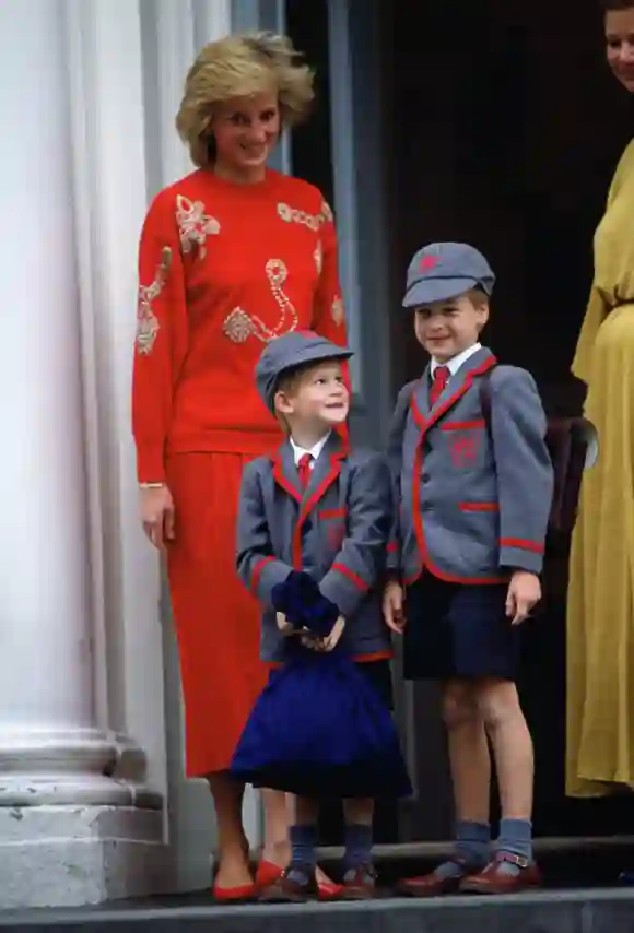 Premier jour d'école pour le prince Harry et le prince William