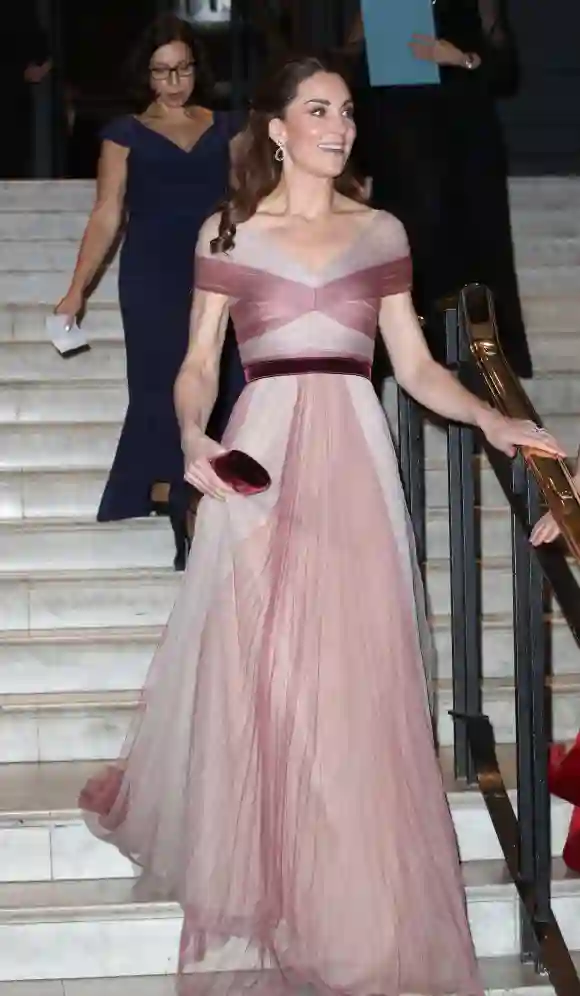 Duchess of Cambridge, patron of 100 Women in Finance's Philanthropic Initiatives, attends a Gala Dinner in aid of ‘Mentally Healthy Schools’ at the Victoria and Albert Museum on February 13, 2019