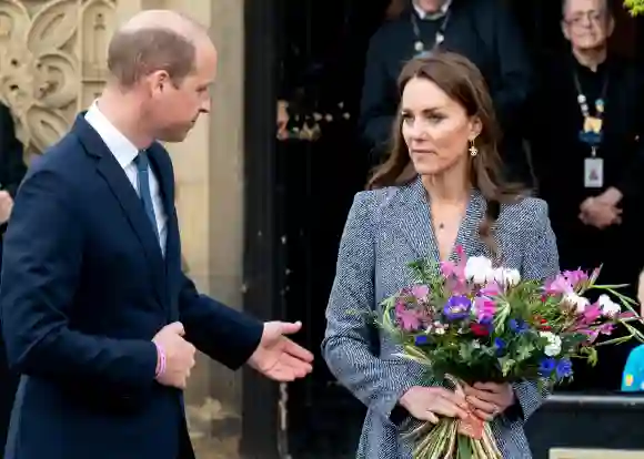 Prince William, Duke of Cambridge and Catherine, Duchess Of Cambridge arrive at Manchester Cathedral, May 10, 2022.