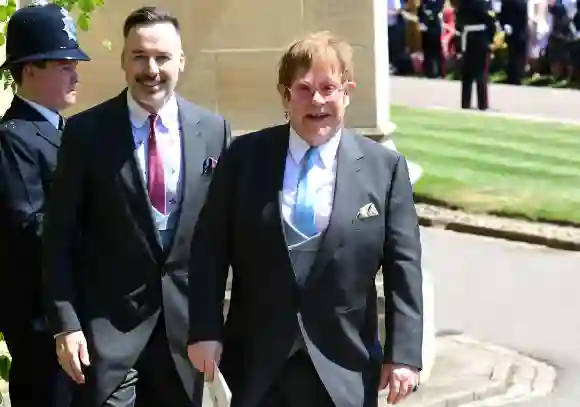 David Furnish and Elton John at Prince Harry's wedding to Meghan Markle