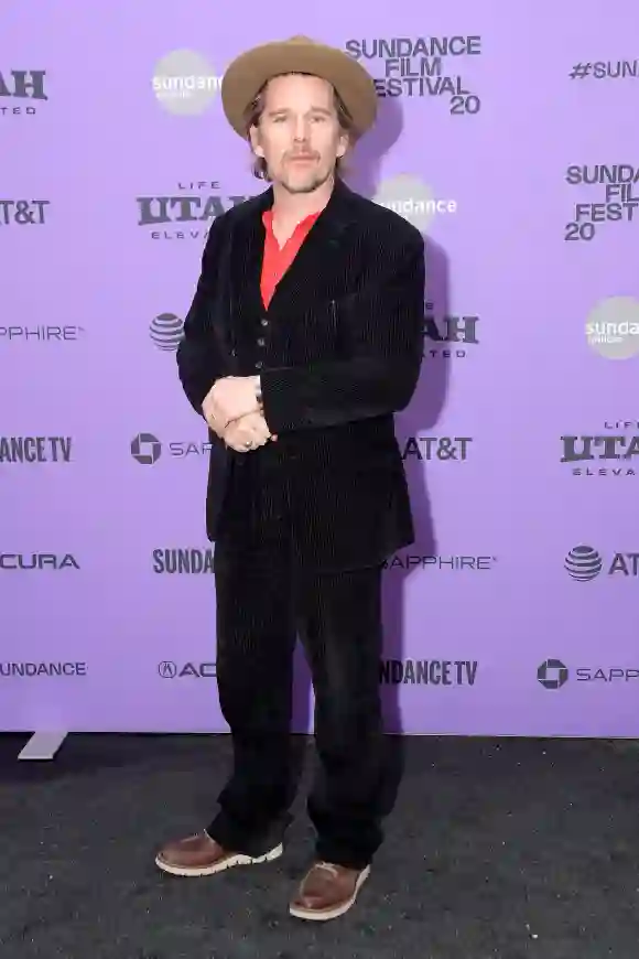 Ethan Hawke attends the 2020 Sundance Film Festival - "Tesla" Premiere at Library Center Theater on January 27, 2020