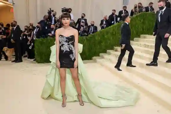 Gemma Chan attends The 2021 Met Gala Celebrating In America: A Lexicon Of Fashion, September 13, 2021.