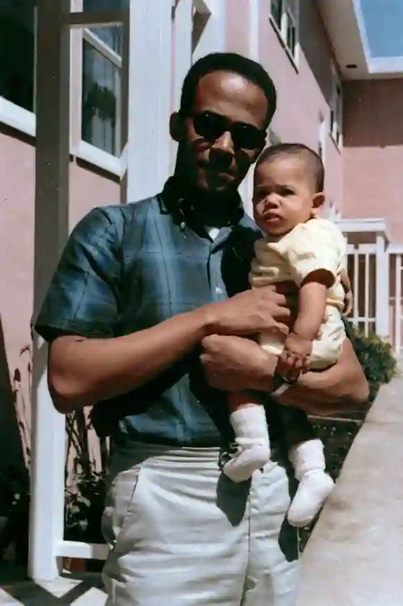 Kamala Harris with her father Donald Harris