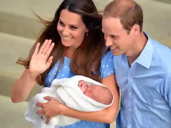 Duchess Kate and Prince William after the birth of Prince George in 2013