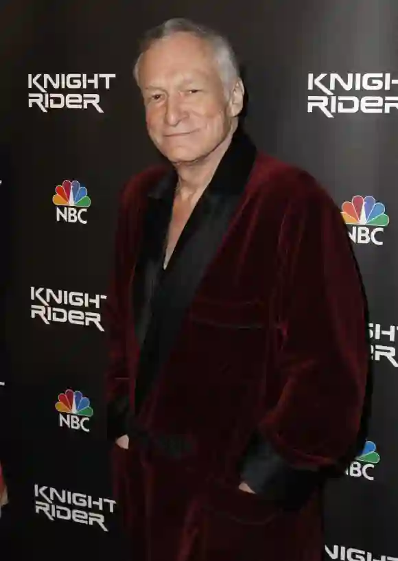 Hugh Hefner at the premiere of NBC's "Knight Rider" at the Playboy Mansion in Los Angeles, California, 2008.