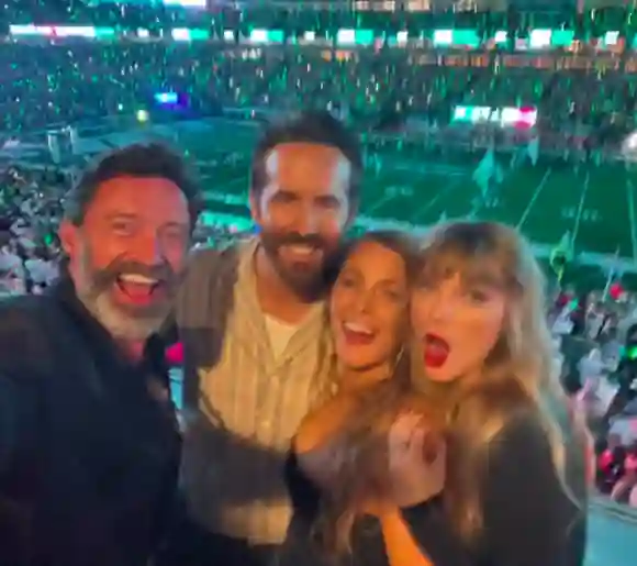 Hugh Jackman with Taylor Swift, Ryan Reynolds and Blake Lively