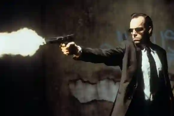 Hugo Weaving playing the role of "Agent Smith" in "The Matrix"