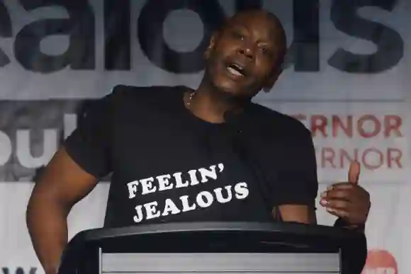 October 6 2018 College Park MD U S Comedian Dave Chappelle seen speaking during a rally for