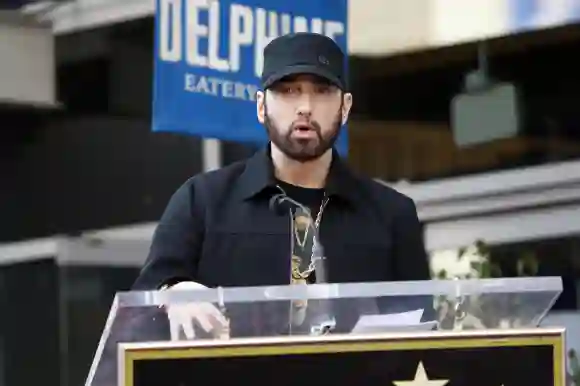 Eminem bei der Zeremonie zur Verleihung von einem Stern an Curtis 50 Cent Jackson auf dem Hollywood Walk of Fame. Los An