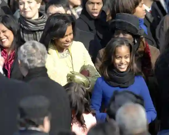 Michelle Obama and daughters Malia and Sasha arrive at the U.S. Capitol for President Obama s inauguration. Washington D