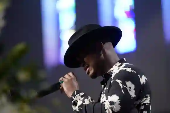 June 9, 2020, Houston, Texas, USA: Ne-Yo sings in front of family and guests attending the funeral service for George F