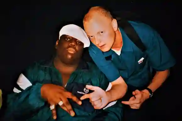 Rapper und HipHop-Star - The Notorious Big (Biggie Smalls, buergerlich Christopher Wallace) bei einem Interview-Termin