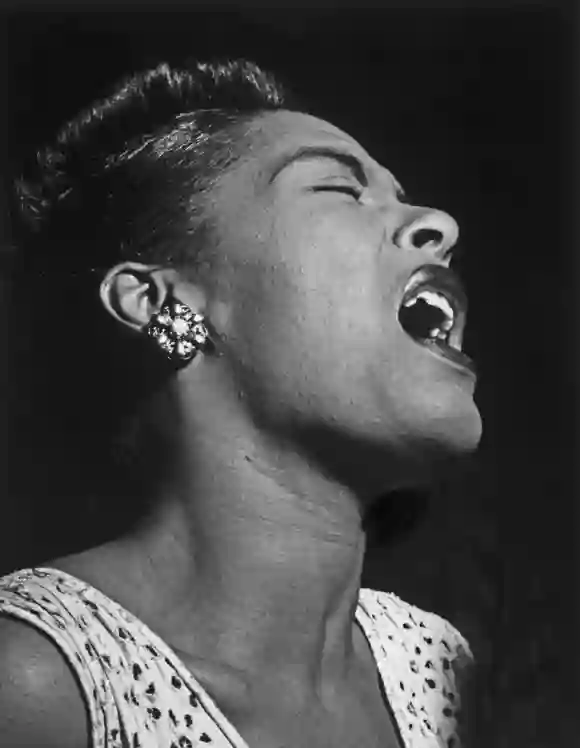 RECORD DATE NOT STATED Billie Holiday at the Downbeat club, a jazz club in New York City. . 1062_16_M_-1295-