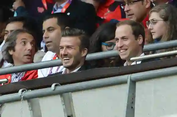 Olympics 2012 - David Beckham and Prince William at football match David Beckham and Prince William attend preliminary r