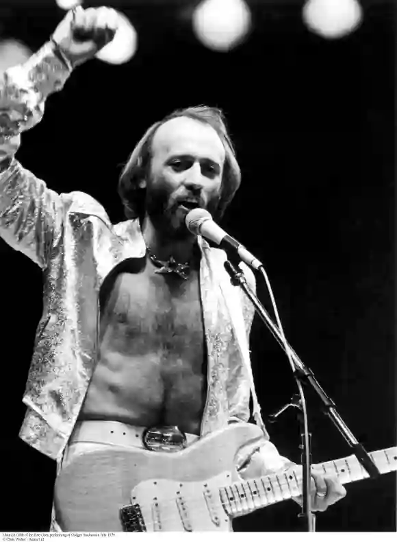 Gibb, Maurice & Bee Gees Maurice Gibb of the Bee Gees performing at Dodger Stadium in July 1979. Chris Walter / Retna/Ph