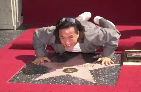 at Chan s Star on the Hollywood Walk of Fame ceremony, Hollywood, CA 10-03-02 Jackie Chan at Chan s Star on the Hollywoo