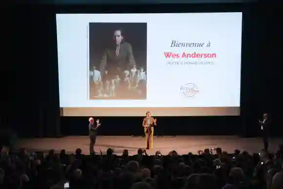 Tribute to american Director and unveiling of a plaque in his name. 15e Festival de cinema Lumiere a Lyon. Wes Anderson.