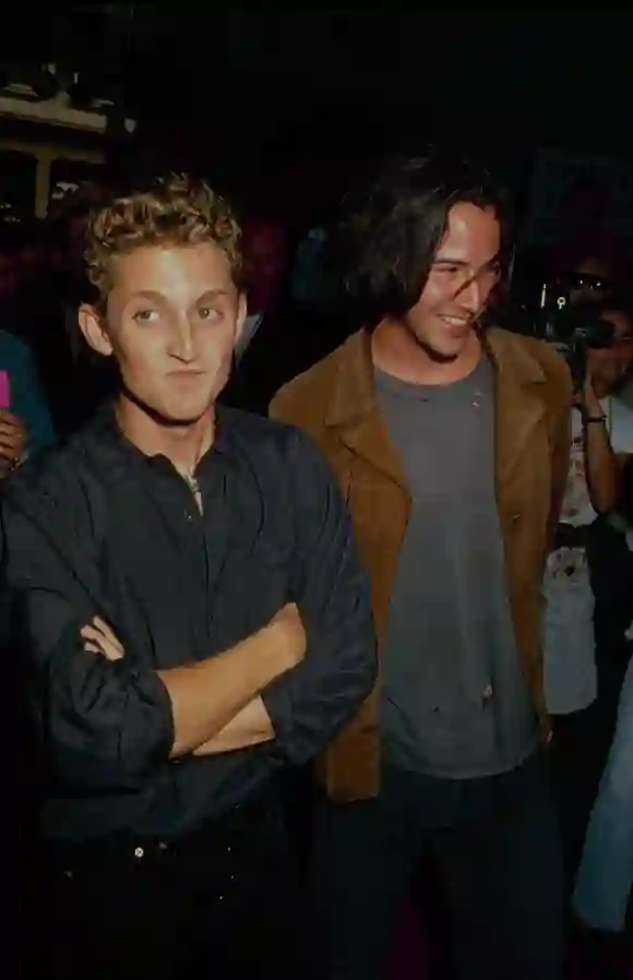 UNITED  STATES  -  Actors  Alex  Winter  and  Keanu  Reeves  at  the  Hollywood  premiere  of  their