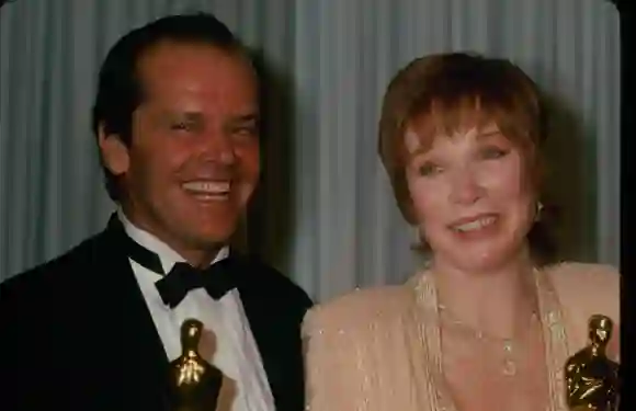 Actor  Jack  Nicholson  and  actress  Shirley  MacLaine  attend  the  Academy  Awards  April  9,  19