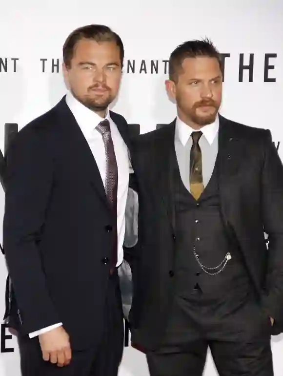 HOLLYWOOD,  CA  -  Leonardo  DiCaprio  and  Tom  Hardy  at  the  Los  Angeles  premiere  of  'The  R