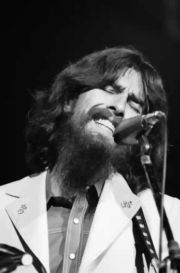 British musician George Harrison (1943 - 2001) performs onstage during the Concert For Bangladesh at