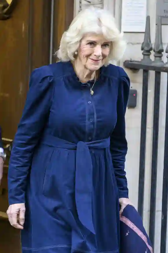 Queen Camilla leaves The London Clinic after King Charles III underwent an operation on his prostate Featuring: Queen Ca