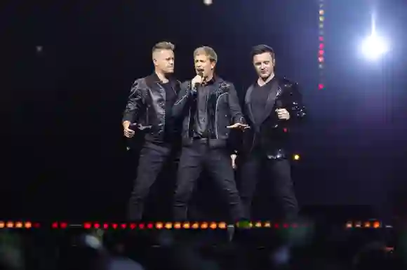 Irish pop group Westlife In Concert Of Their Wild Dreams Tour March 22, 2024, Mexico City, Mexico: Nicky Byrne, Shane Fi