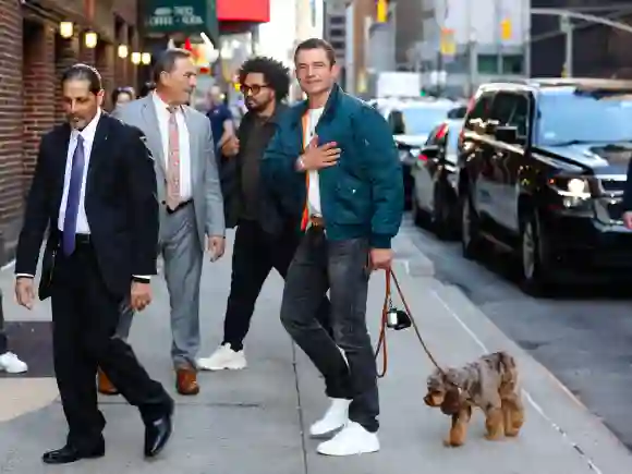 Orlando Bloom is seen arriving at The Late Show With Stephen Colbert Featuring: Orlando Bloom Where: New York, New York,