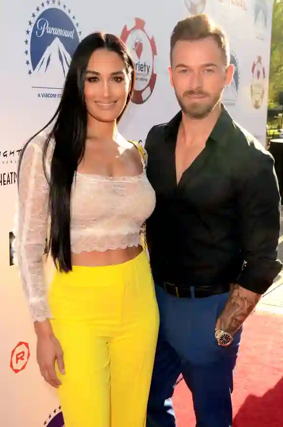 LOS ANGELES - JUL 24:  Nikki Bella, Artem Chigvintsev at the 9th Annual Variety Charity Poker & Casino Night at the Para