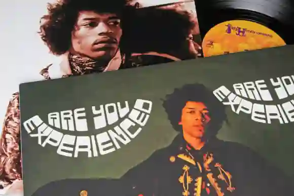 Viersen, Germany - November 9. 2022: Closeup of isolated vinyl record uk cover Are you experienced album of Singer Jimi