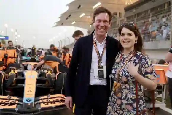 Formule 1 2022 : Bahrain GP CIRCUIT INTERNATIONAL DE BAHREIN, BAHREIN - 20 MARS : La princesse Eugénie et son mari Jack Bro