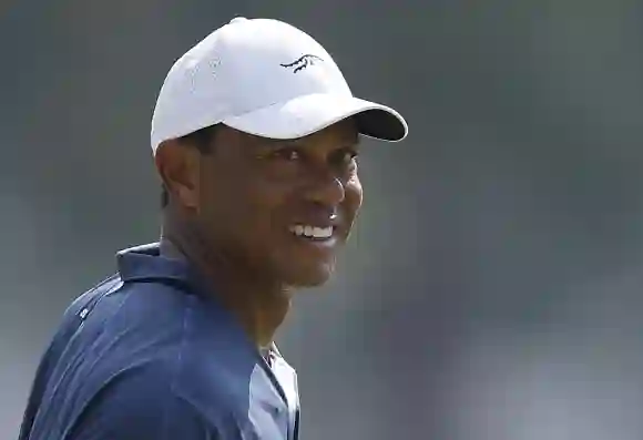 Tiger Woods smiles on the twelfth green during the second round of the 124th U.S. Open golf championship at Pinehurst Re