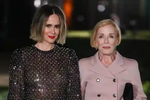 The Academy Museum of Motion Pictures Opening Gala Actress Sarah Paulson wearing a Giorio Armani dress and Irene Neuwirt