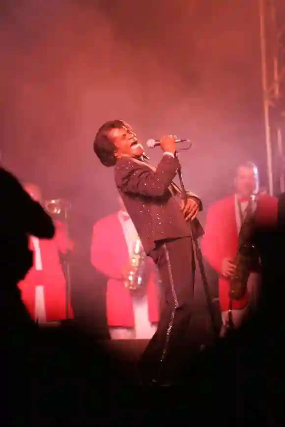 Singer James Brown during a concert festival - T in the Park 2005 - in Balado, Scotland.