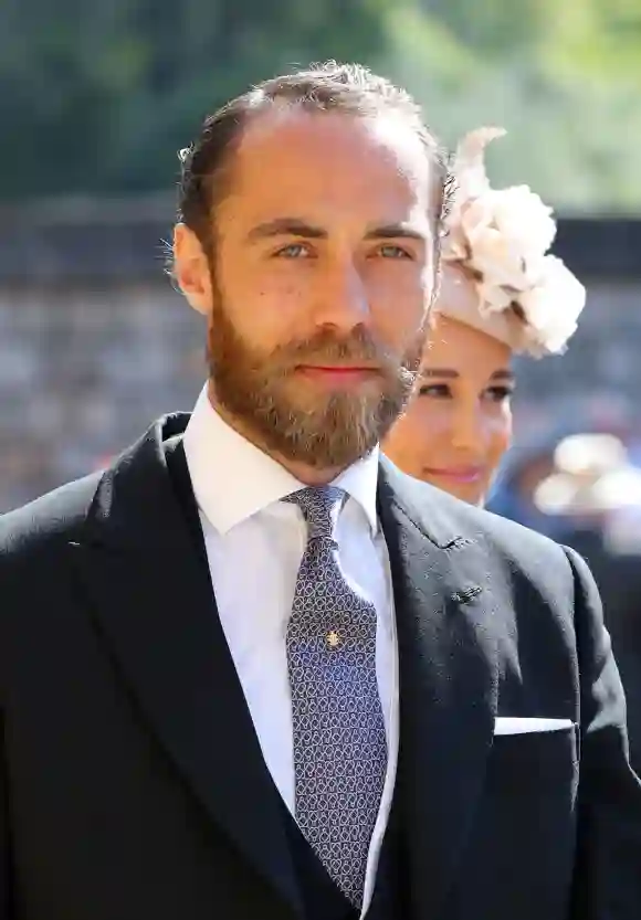 James Middleton arrives at St George's Chapel at Windsor Castle before the wedding of Prince Harry to Meghan Markle on May 19, 2018