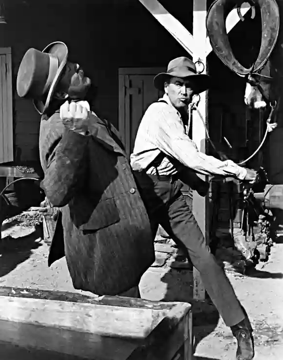James Stewart and Strother Martin