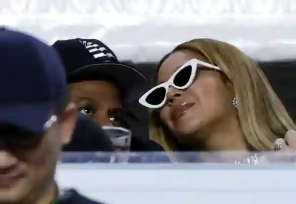 Jay-Z and Beyoncé Knowles at the Super Bowl in Miami Gardens on Sunday, February 2, 2020.