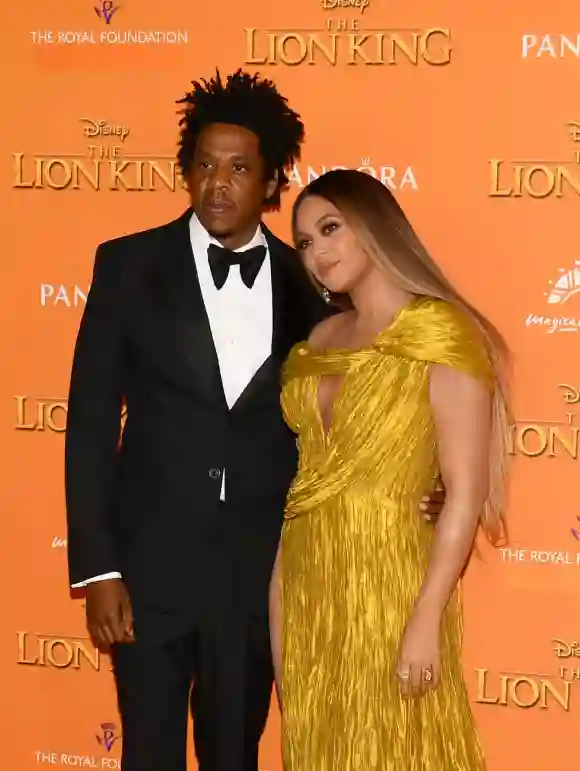 Jay-Z and Beyoncé at the 'The Lion King' premiere in London, England in July 2019