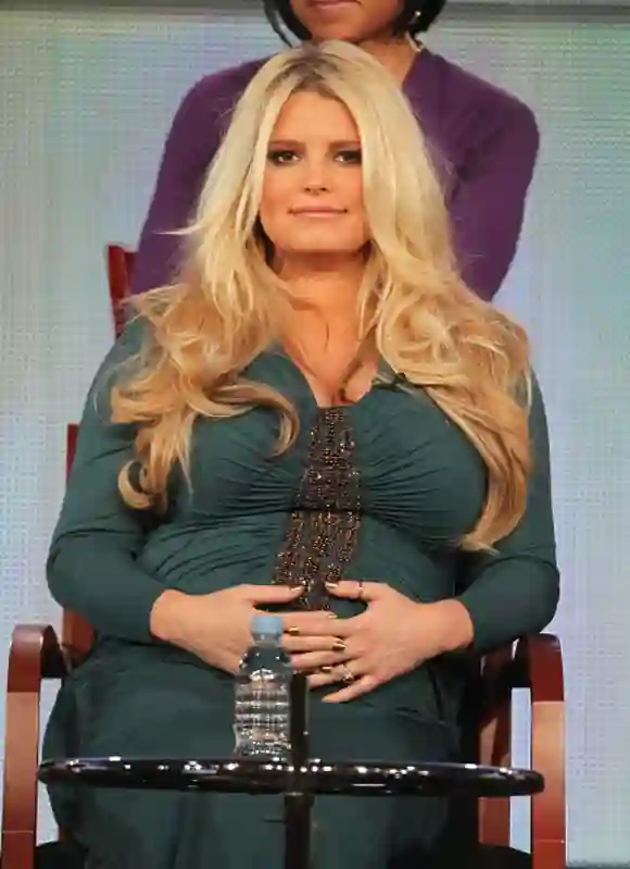 PASADENA, CA - JANUARY 06: Celebrity Mentor Jessica Simpson speaks onstage during the "Fashion Star" panel during the NBCUniversal portion of the 2012 Winter TCA Tour at The Langham Huntington Hotel and Spa on January 6, 2012 in Pasadena, California. (Photo by Frederick M. Brown/Getty Images)