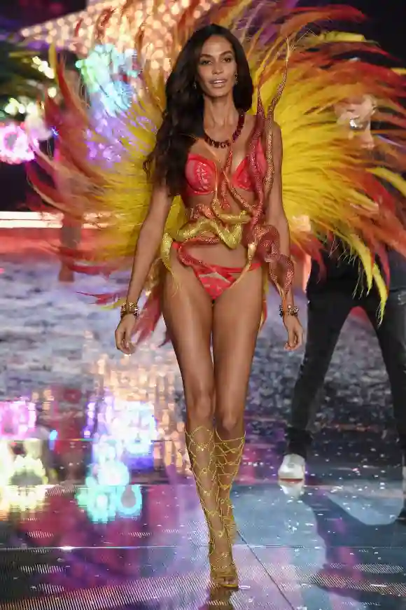 Joan Smalls from Puerto Rico walks the runway during the 2015 Victoria's Secret Fashion Show at Lexington Avenue Armory on November 10, 2015 in New York City