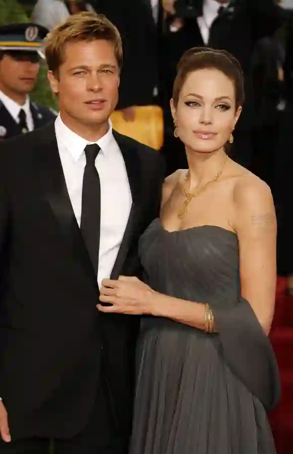 Angelina Jolie y Brad Pitt en los Globos de Oro en 2007
