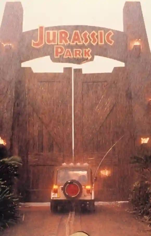 Photos de la production de "Jurassic Park".