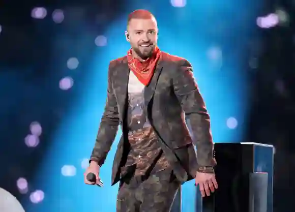 Justin Timberlake performing at the 2018 Super Bowl