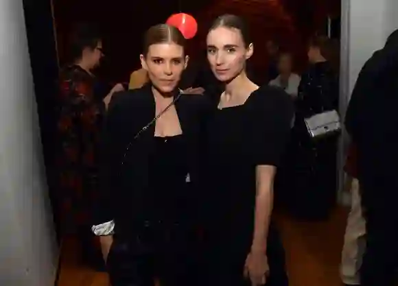 Kate Mara and Rooney Mara attend the release party to celebrate Rain Phoenix's new album 'RIVER,' hosted by Joaquin Phoenix, October 28, 2019.